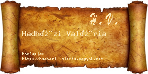 Hadházi Valéria névjegykártya